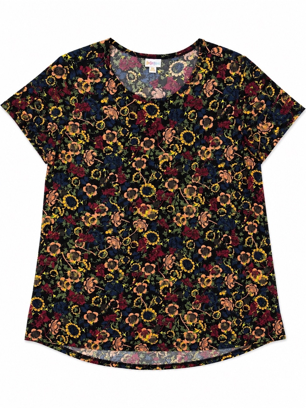 LuLaRoe Black Floral Short Sleeve Tee - Multi